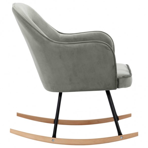 Silla mecedora de terciopelo gris M 5