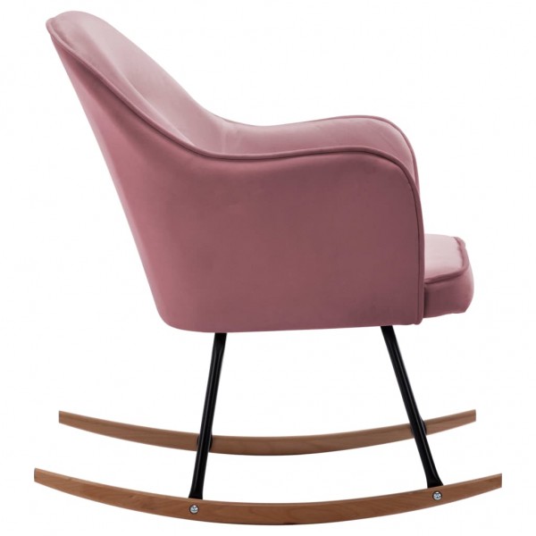 Silla mecedora de terciopelo rosa M 3