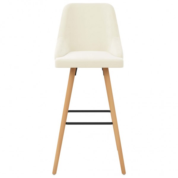 Bancos de bar 2 pcs veludo creme M 4