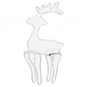 Rena decorativa Natal c/ malha de aço 306 luzes LED 60x24x89 cm H