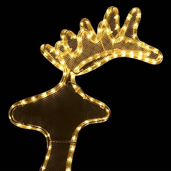 Rena decorativa Natal c/ malha de aço 306 luzes LED 60x24x89 cm M 4