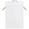 Cesto para roupa suja c/ 2 secções 72 L bambu branco 4
