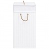 Cesto para roupa suja c/ 2 secções 100 L bambu branco 5