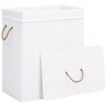 Cesto para roupa suja c/ secção única 83 L bambu branco 3