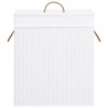 Cesto para roupa suja c/ secção única 83 L bambu branco 4