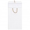 Cesto para roupa suja c/ secção única 83 L bambu branco 5