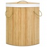 Cesto para la ropa sucia de esquina bambú 60 L 3