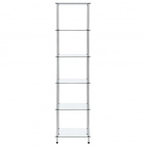 Estantería 6 niveles cristal templado transparente 40x40x160 cm H