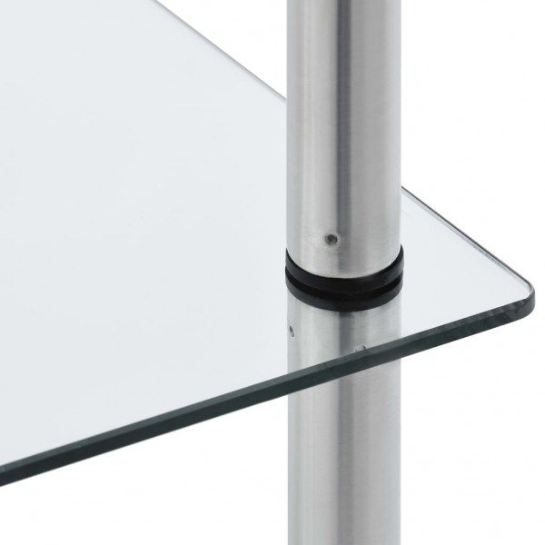 Estante 6 prateleiras 40x40x160 cm vidro temperado transparente M 4