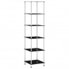 Estante 6 prateleiras 40x40x160 cm vidro temperado preto 1