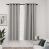 Cortinas opacas con ojales look de lino 2 pzas gris 140x175 cm 1