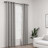Cortinas opacas aspeto linho c/ ilhós 2 pcs 140x225 cm cinzento 1