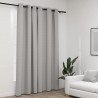 Cortina opaca con ojales look de lino gris 290x245 cm 1