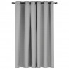 Cortina opaca con ojales look de lino gris 290x245 cm 2