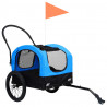 Remolque de bicicleta mascotas carrito 2 en 1 azul y negro 3