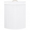 Cesto para la ropa sucia de esquina bambú blanco 60 L 4