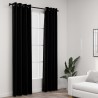 Cortinas opacas aspeto linho c/ ilhós 2 pcs 140x245 cm preto 1