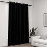 Cortina opaca con ojales look de lino negro 290x245 cm 1