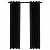 Cortinas opacas aspeto linho 2 pcs 140x225 cm antracite 2