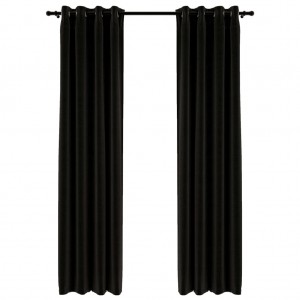 Cortinas opacas aspeto linho 2 pcs 140x245 cm antracite H