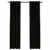 Cortinas opacas aspeto linho 2 pcs 140x245 cm antracite 2