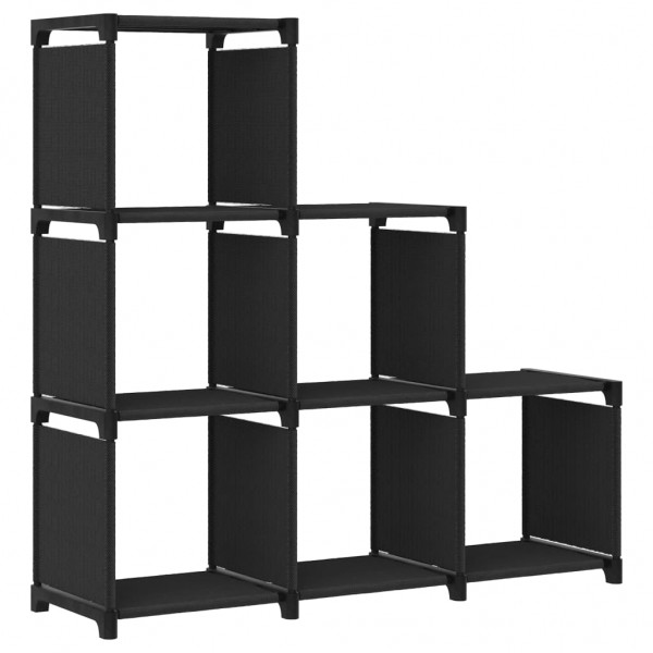 Estantería de 6 cubos de tela negra 103x30x72.5 cm D