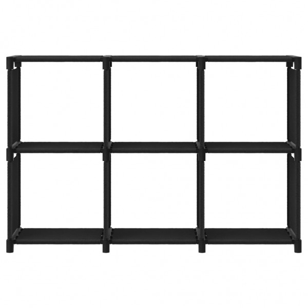 Estantería de 6 cubos de tela negra 103x30x72.5 cm M 3