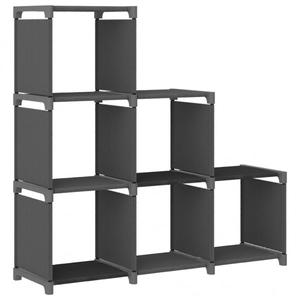 Estantería de 6 cubos de tela gris 103x30x72.5 cm D