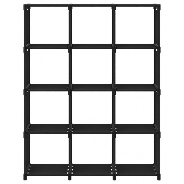 Unidade de prateleiras 12 cubos 103x30x141 cm tecido preto M 3