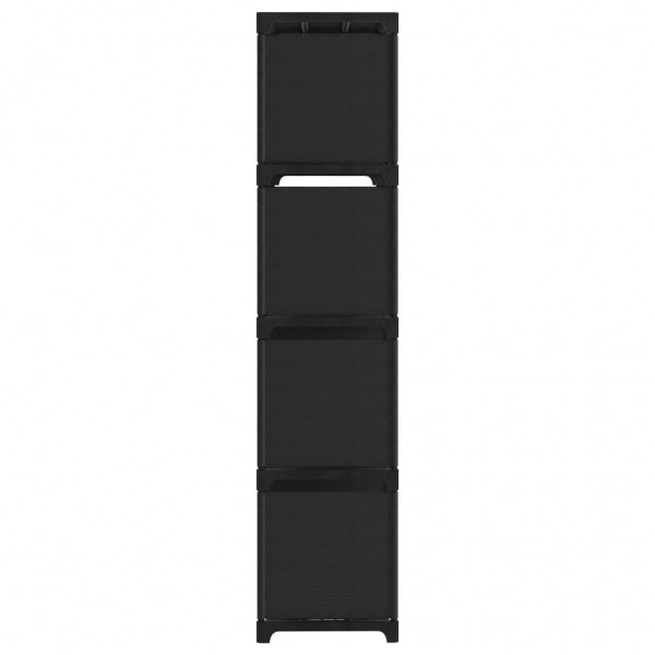 Unidade de prateleiras 12 cubos 103x30x141 cm tecido preto M 4