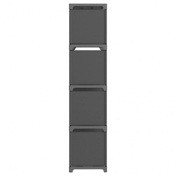Estantería de 12 cubos de tela gris 103x30x141 cm M 4