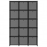 Estantería de 15 cubos con cajas tela negra 103x30x175.5 cm 3