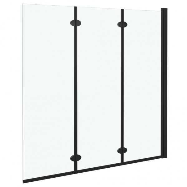 Mampara de ducha plegable 3 paneles ESG 130x138 cm negro M 3