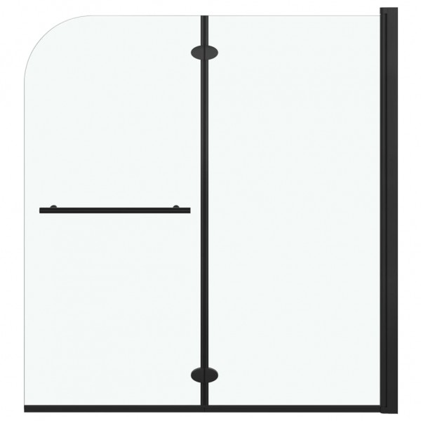 Divisória de chuveiro dobrável 2 painéis ESG 120x140 cm preto M 2