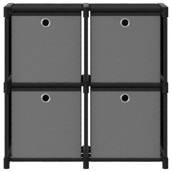 Unidade prateleiras 4 cubos c/ caixas 69x30x72.5cm tecido preto M 2