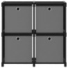 Unidade prateleiras 4 cubos c/ caixas 69x30x72.5cm tecido preto 2