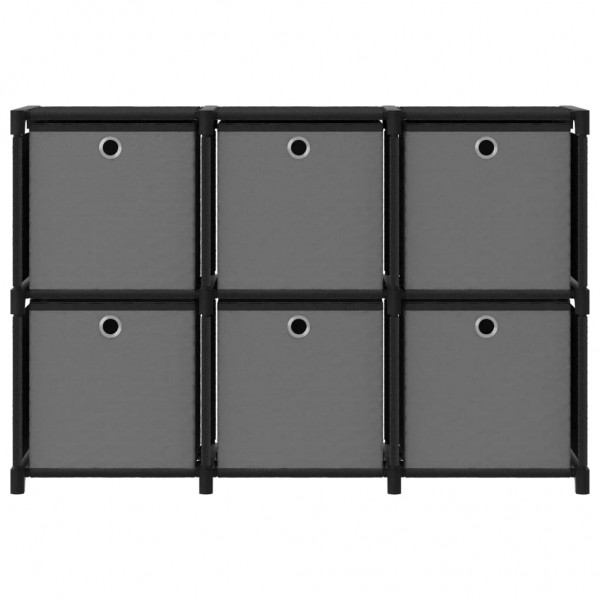 Unid. prateleiras 6 cubos c/ caixas 103x30x72.5cm tecido preto M 3