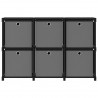 Unid. prateleiras 6 cubos c/ caixas 103x30x72.5cm tecido preto 3