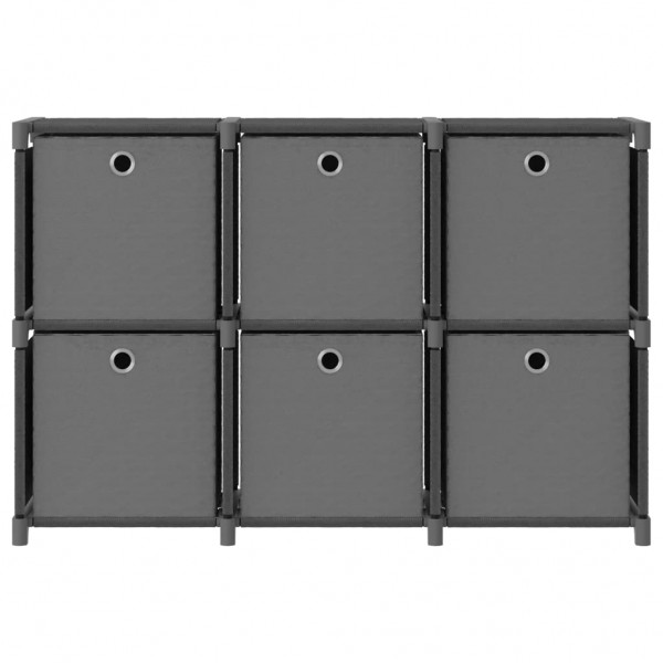 Unid. prateleiras 6 cubos c/ caixas 103x30x72.5cm tecido cinza M 3