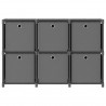 Estantería de 6 cubos con cajas tela gris 103x30x72.5 cm 3