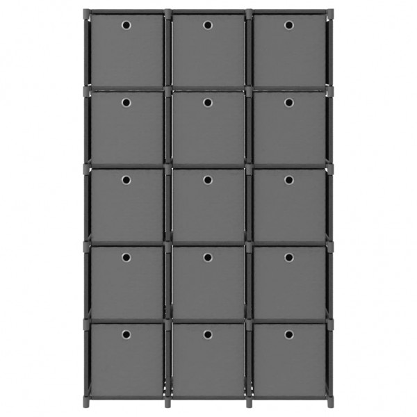 Estantería de 15 cubos con cajas tela gris 103x30x175.5 cm M 3