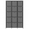 Estantería de 15 cubos con cajas tela gris 103x30x175.5 cm 3