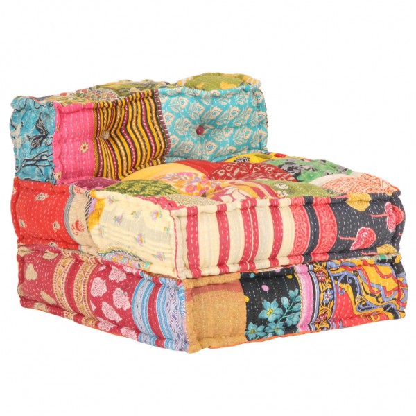 Puf modular de tela patchwork D