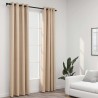 Cortinas opacas con ojales look de lino 2 pzas beige 140x225 cm 1