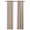 Cortinas opacas aspeto linho c/ ilhós 2 pcs 140x245 cm bege 2