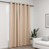 Cortina opaca con ojales look de lino beige 290x245 cm 1