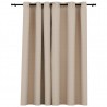 Cortina opaca con ojales look de lino beige 290x245 cm 2