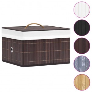 Cajas de almacenamiento de bambú 4 unidades marrón H