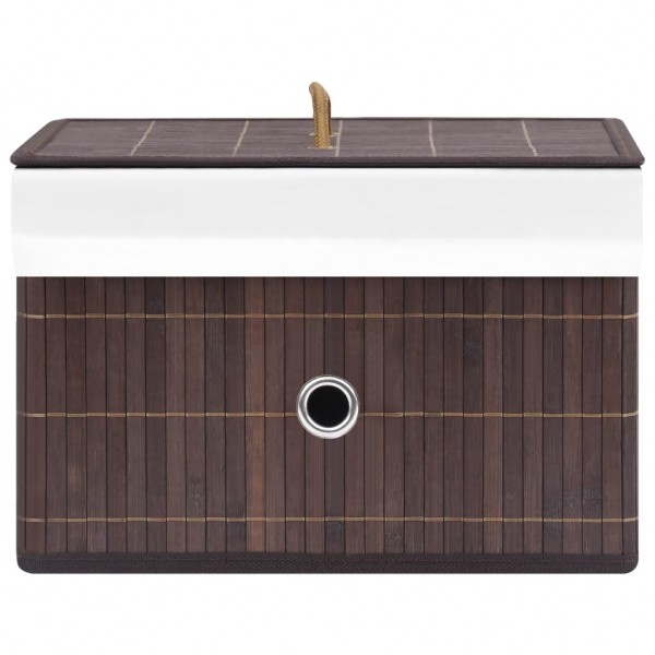 Caixas de arrumação 4 pcs bambu castanho M 4