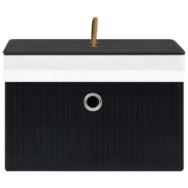 Caixas de arrumação 4 pcs bambu preto M 5